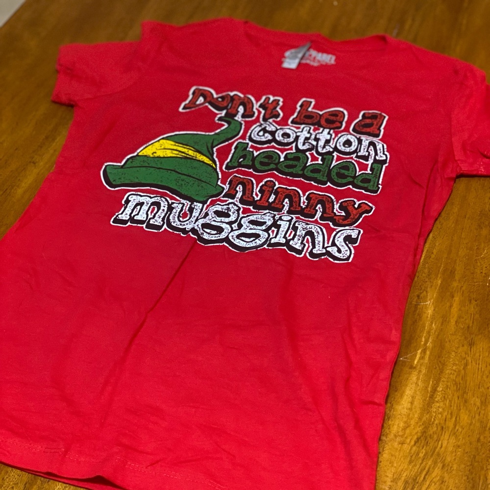 HG Apparel Dont Be a Cotton Headed Ninny Muggins Shirt L Womens Elf Xmas T-shirt